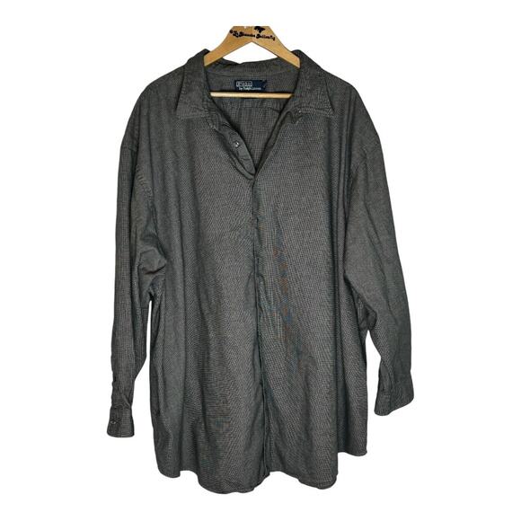 Polo Ralph Lauren Black Checkered 5X Big Button Down Shirt Plus Size Classic - Picture 4 of 7